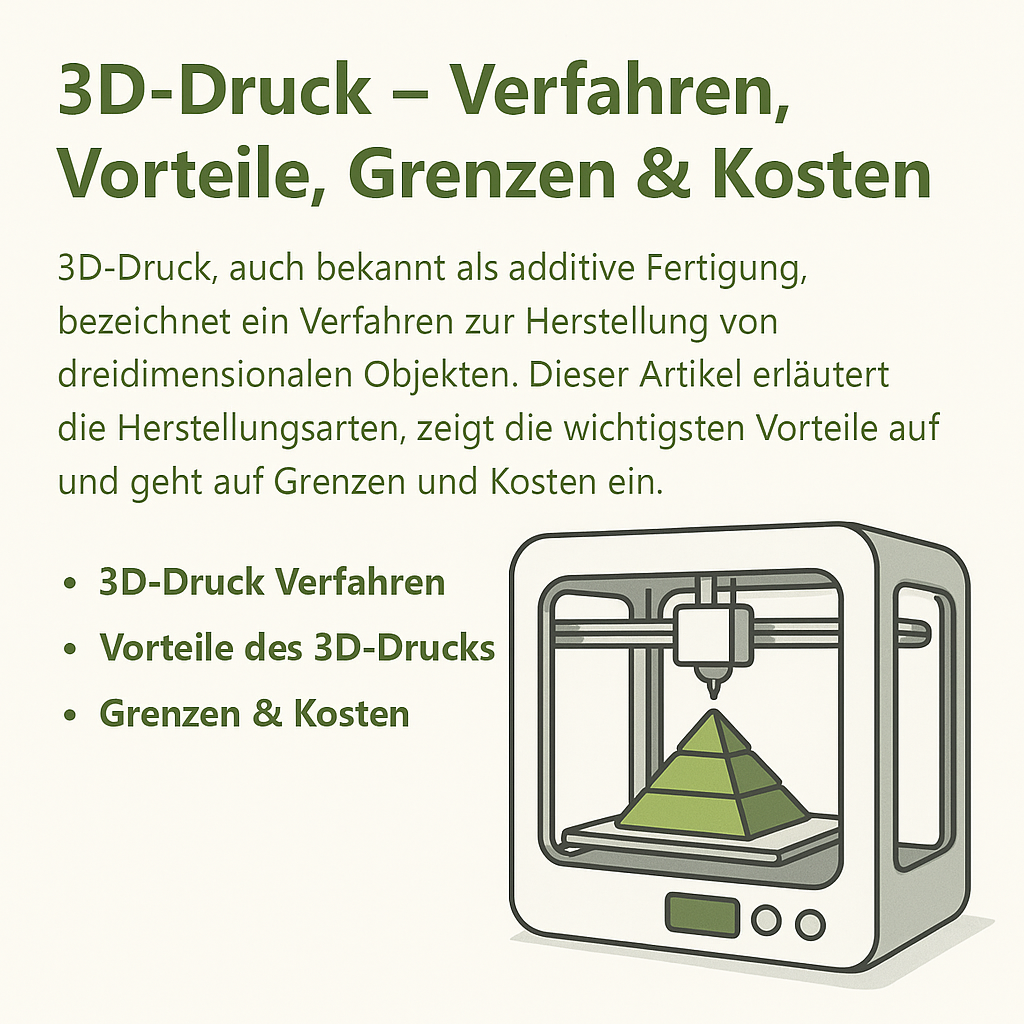 3D-Druck – Verfahren, Vorteile, Grenzen und Kosten einfach erklärt